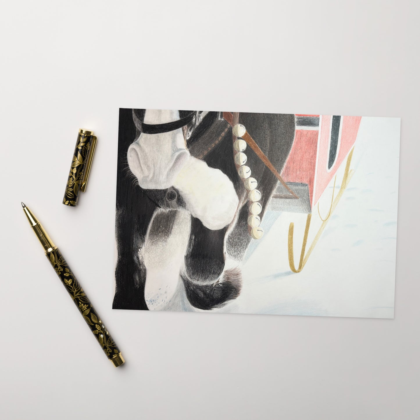 One Horse Sleigh Greeting Card