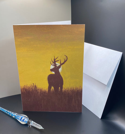 Elk Sunset Card