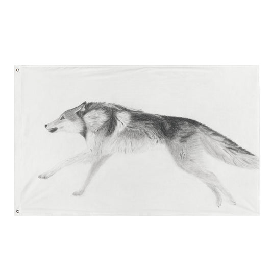 Running Wolf Flag