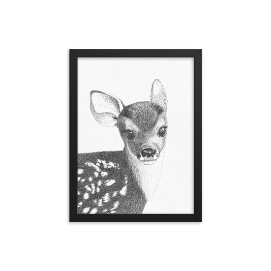 Stippling Fawn Framed Poster