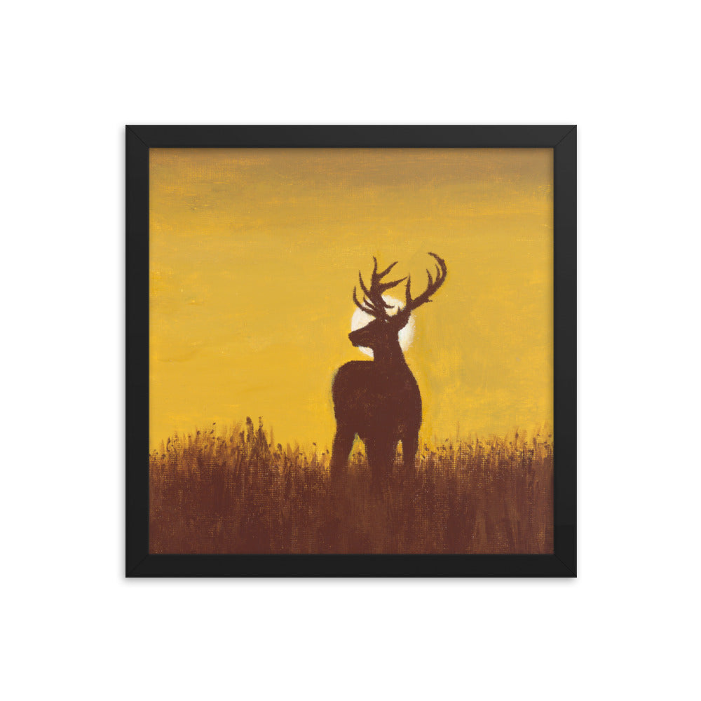 Elk Sunset Framed Poster