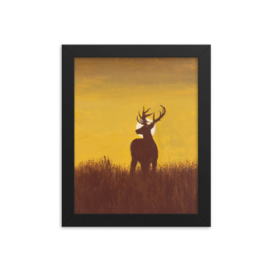 Elk Sunset Framed Poster