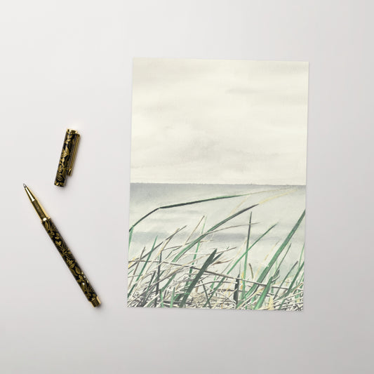 Grass Ocean Cliff Greeting Card