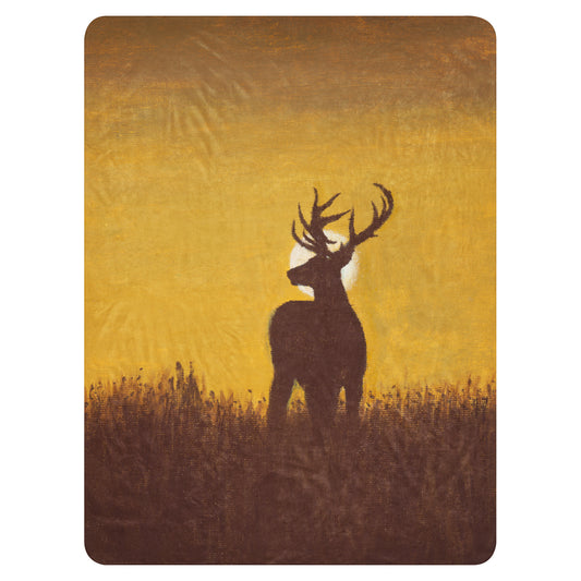 Elk Sunset Sherpa Blanket