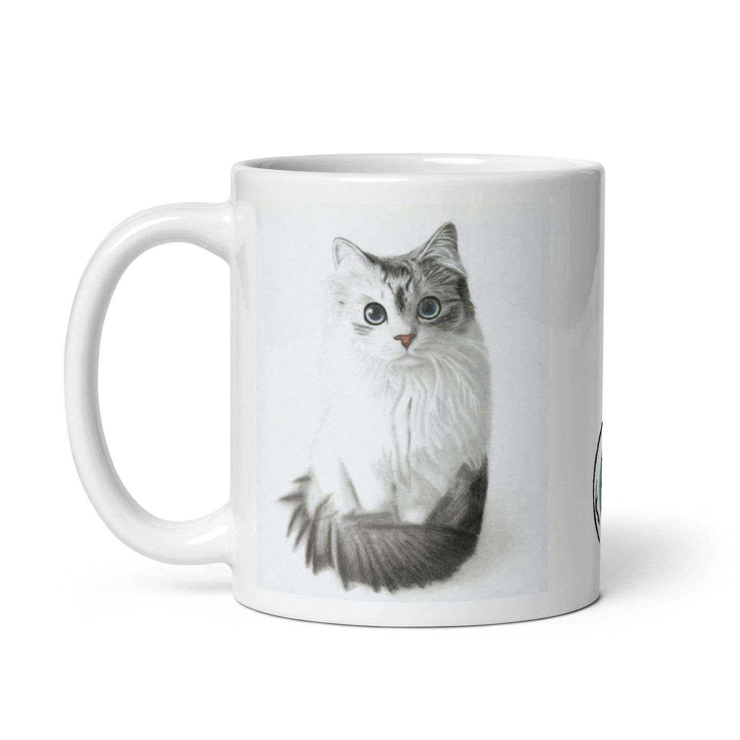 Cat Stare White Mug