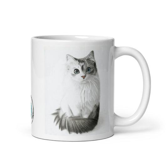 Cat Stare White Mug
