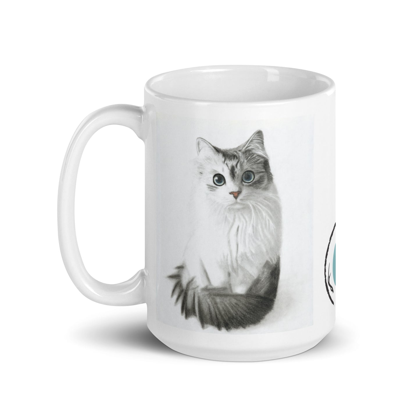 Cat Stare White Mug