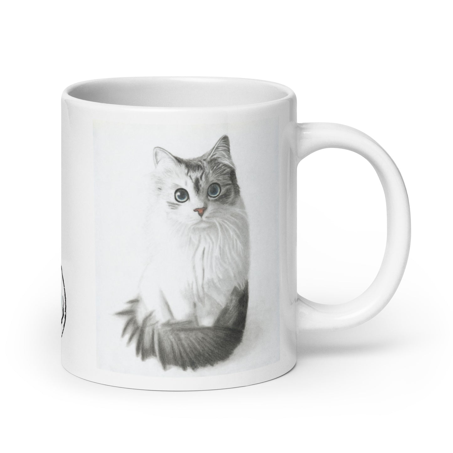 Cat Stare White Mug