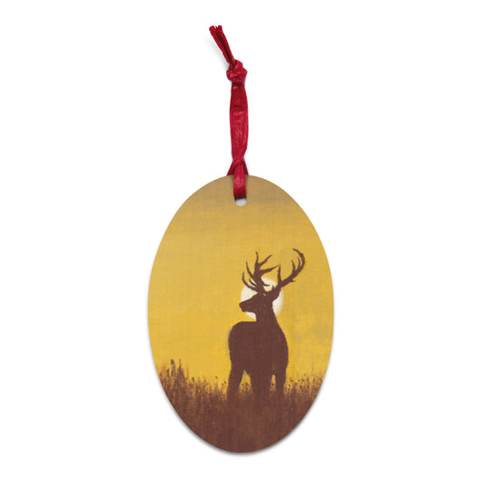 Elk Sunset Wooden Ornament