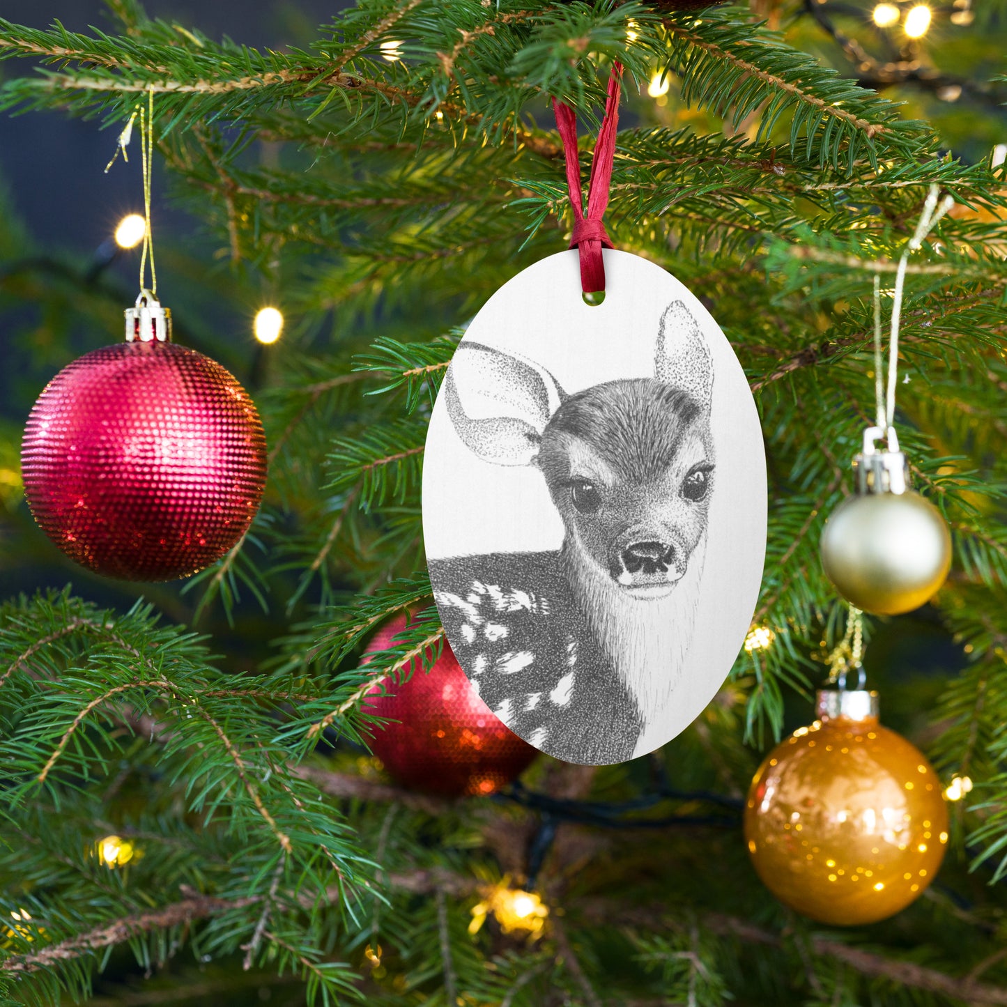 Fawn Wooden Ornament