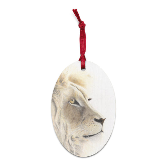 Lion Gaze Wooden Ornament